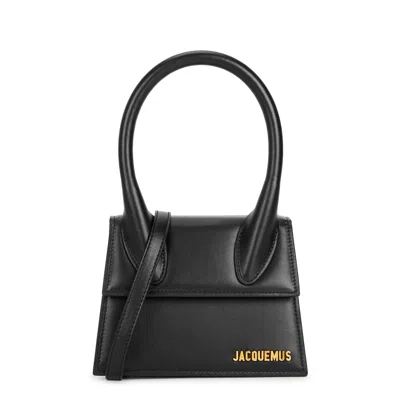 Jacquemus Le Chiquito Moyen Black Leather Top Handle Bag, Bag, Black