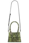 Jacquemus Le Chiquito Moyen Boucle Leather Handbag In Green