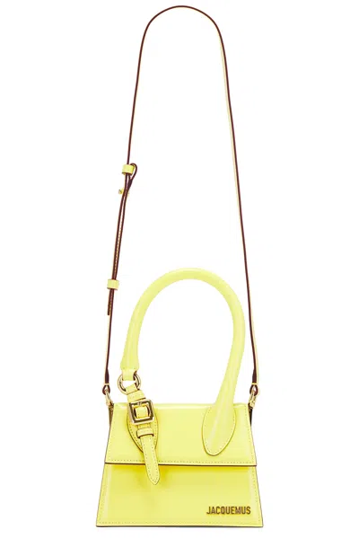 Jacquemus Le Chiquito Moyen Leather Bag In Yellow