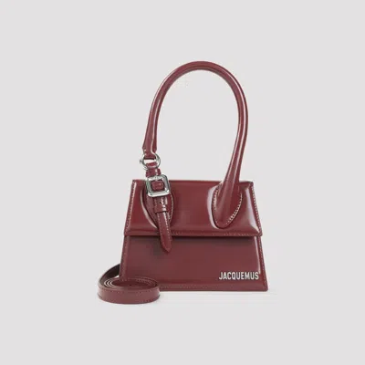 Jacquemus Le Chiquito Moyen Boucle Handbag In Burgundy