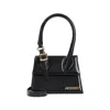 Jacquemus Trapezoidal Leather Handbag With Gold-tone Details In Black