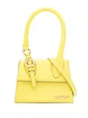 Jacquemus Medium Buckle Leather Handbag In Yellow