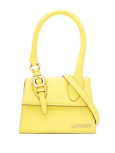 Jacquemus Medium Buckle Leather Handbag In Yellow