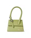 Jacquemus Le Chiquito Moyen Boucle Python Green In Green
