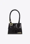 Jacquemus Le Chiquito Croc-embossed Leather Crossbody Bag In Black