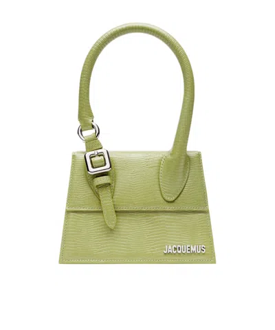 Jacquemus Le Chiquito Moyen Boucle Top Handle Bag In Green