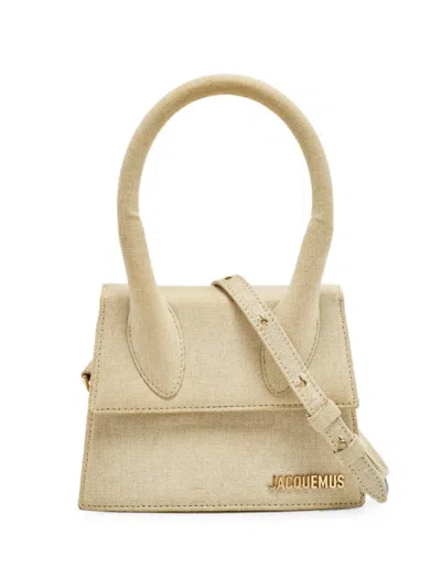 Pre-owned Jacquemus Le Chiquito Moyen Canvas Handbag In White