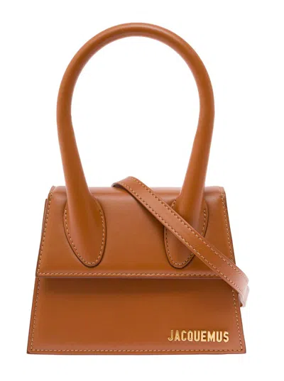 Jacquemus 'le Chiquito Moyen' Caramel Brown Bag In Leather Woman