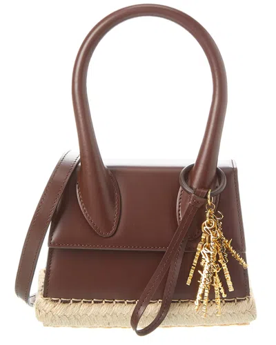 Jacquemus Le Chiquito Moyen Cordao Leather Shoul In Brown