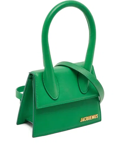 Pre-owned Jacquemus Le Chiquito Moyen Curved-handle Cross-body Bag In Green