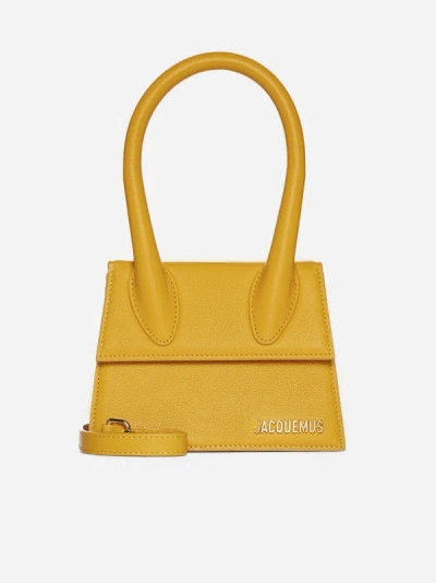 Jacquemus Le Chiquito Moyen Leather Bag In Yellow