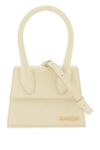 Jacquemus Le Chiquito Moyen Leather Handbag In White