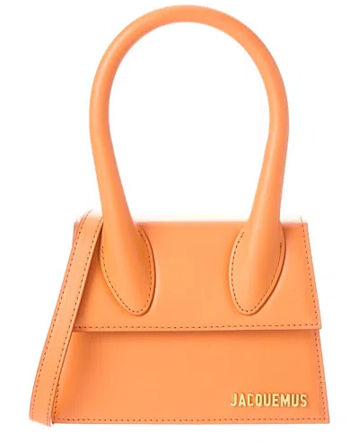 Jacquemus Le Chiquito Moyen Suede Satchel Bag In Orange