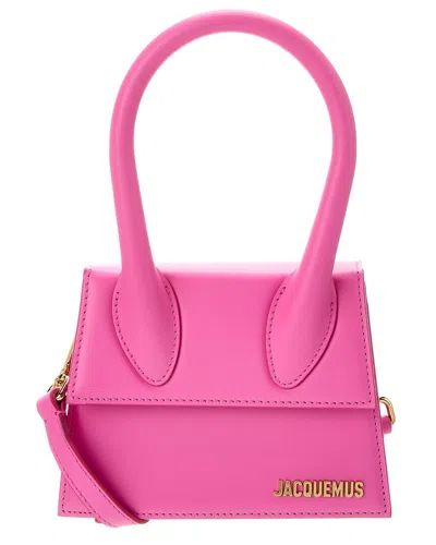 Jacquemus Le Chiquito Moyen Leather Shoulder Bag In Pink