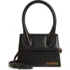 Jacquemus Black Le Chiquito Moyen Leather Top Handle Bag In Black