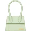 Jacquemus Le Chiquito Moyen Leather Top Handle Bag In Green