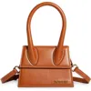 Jacquemus Le Chiquito Moyen Leather Top Handle Bag In Light Brown