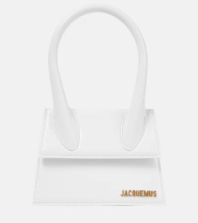 Jacquemus Le Chiquito Moyen Leather Tote Bag In White