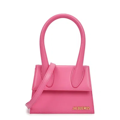 Jacquemus Le Chiquito Moyen Pink Leather Top Handle Bag