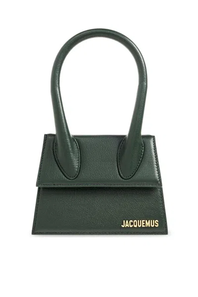 Jacquemus Le Chiquito Moyen Signature Handbag In Dark Green