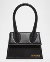 Jacquemus Black Le Chiquito Moyen Leather Top Handle Bag In Black