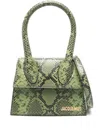Jacquemus Le Chiquito Mini Python-embossed Leather Shoulder Bag In Green