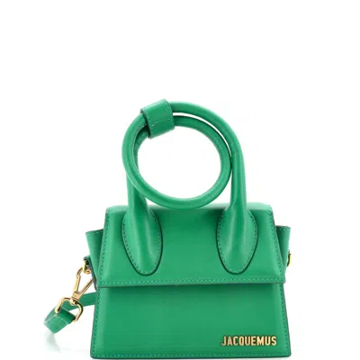Jacquemus Le Chiquito Noeud Bag Leather In Green