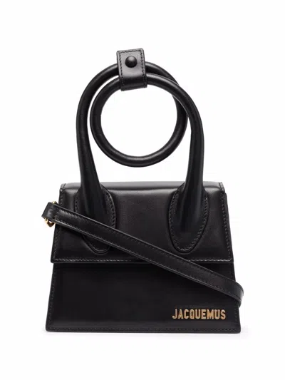 Jacquemus Le Chiquito Noeud Bag Woman Black In Leather