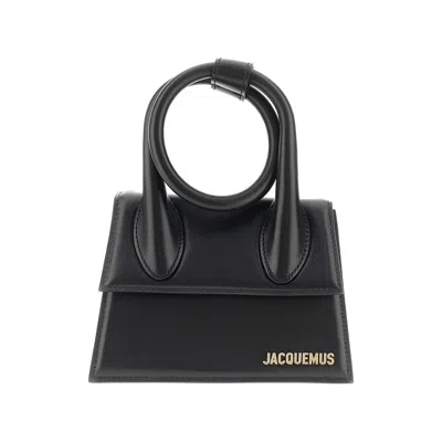 Jacquemus 'le Chiquito Noeud' Leather Bag In Black