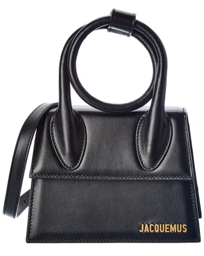 Jacquemus Le Chiquito Noeud Leather Clutch In Black