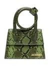 Jacquemus Women Le Chiquito Noeud Leather Handbag In Green