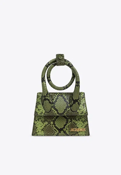 Jacquemus Le Chiquito Noeud Shoulder Bag In Green