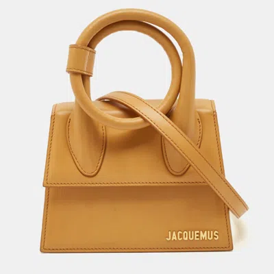 Jacquemus Le Chiquito Noeud Tan Leather Top Handle Bag In Multi