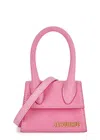 Jacquemus Le Chiquito Pink Leather Top Handle Bag, Bag, Pink, Leather In Pink