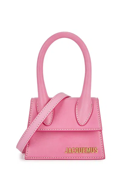 Jacquemus Le Chiquito Pink Leather Top Handle Bag, Bag, Pink, Leather