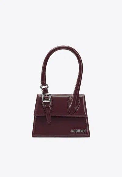 Jacquemus Le Chiquito Top Handle Bag In Burgundy