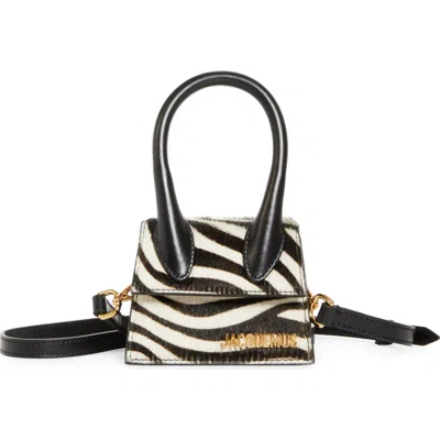 Jacquemus Le Chiquito Zebra Stripe Genuine Calf Hair Top Handle Bag In Black/white Zebra 9dz