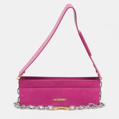 Jacquemus Le Ciuciu Pink Nubuck Leather Shoulder Bags In Pattern