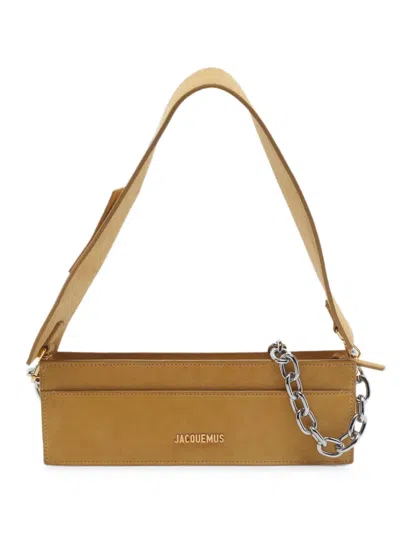 Pre-owned Jacquemus Le Ciuciu Suede Shoulder Bag In Neutral
