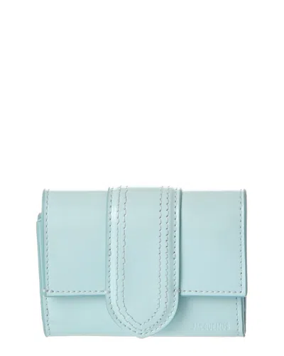 Jacquemus Le Compact Bambino Leather French Wallet In Blue