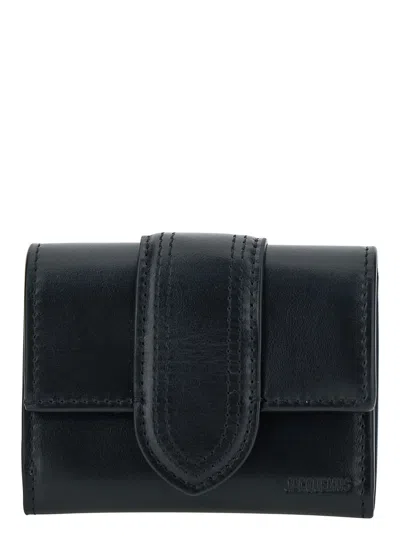 Jacquemus Le Compact Bambino Leather Wallet In Black