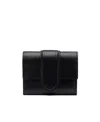 Jacquemus Le Compact Bambino Leather Wallet In Black