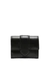 Jacquemus Le Compact Bambino Leather Wallet In Schwarz