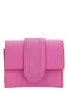 JACQUEMUS LE COMPACT BAMBINO PINK WALLET WITH MAGNETIC CLOSURE IN LEATHER WOMAN