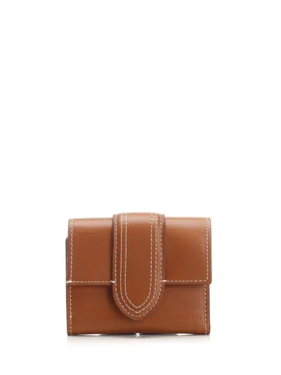 Jacquemus Le Compact Bambino Wallet In Leather Brown