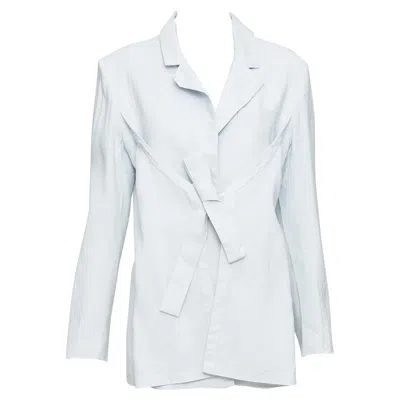 Pre-owned Jacquemus Le Coup De Soleil Blue Hemp Virgin Wool Blend Blazer Fr34 Xs