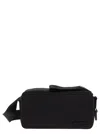 Jacquemus Le Cuerda Horizontal Black Messenger Bag With Logo Lettering Detail In Cotton Man In Black