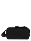 Jacquemus Le Cuerda Horizontal Black Messenger Bag With Logo Lettering Detail In Cotton Man In Black