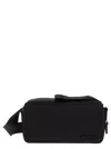 Jacquemus Le Cuerda Horizontal Black Messenger Bag With Logo Lettering Detail In Cotton Man