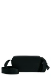 Jacquemus Le Cuerda Horizontal Black Messenger Bag With Logo Lettering Detail In Cotton Man In Black